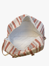 Load image into Gallery viewer, Striped Cotton Weekender/Duffle Bag: Rust