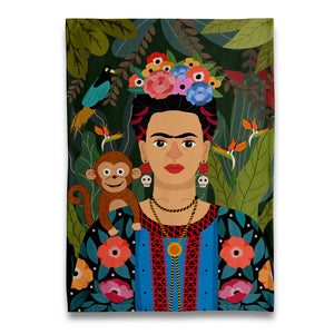 Frida Kahlo & Monkey Pet Tea Towel