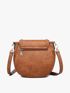 Saddle Bag w/ Braided Detail Flapover: Rust