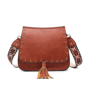 Bailey Crossbody with Print Contrast Strap - Color Rust