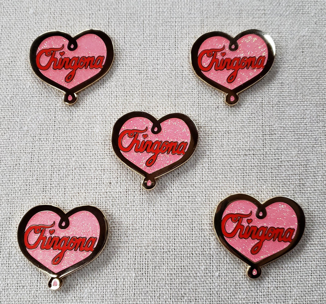 Chingona Heart Pin