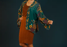 Load image into Gallery viewer, Trailing Wisteria Kimono Jacket - Teal
